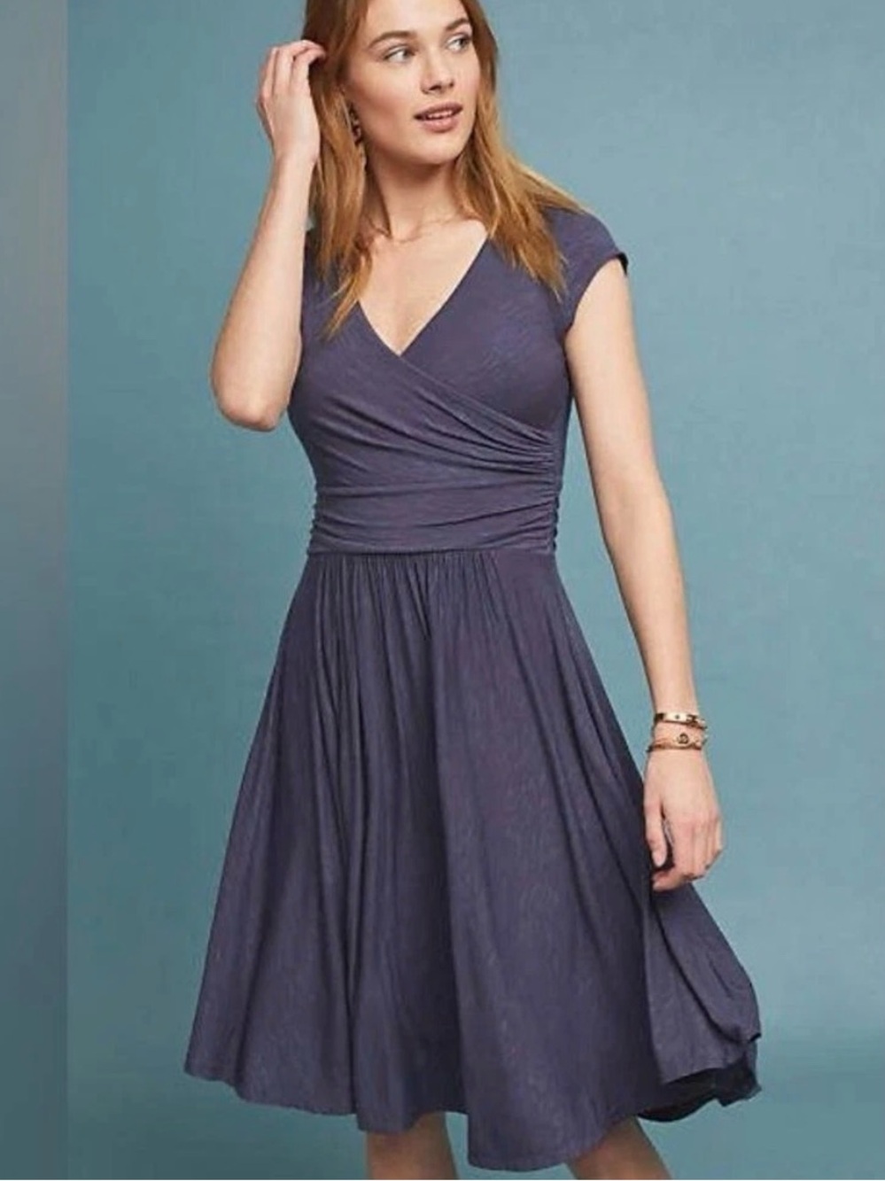 Maeve Anthropologie Faux Wrap Jersey Dress, S